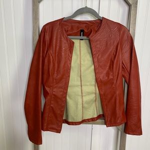 Venti 6 faux leather jacket in rust